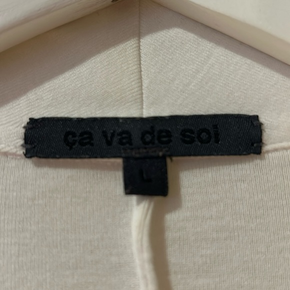 Tuxedo style white jersey cardigan - Picture 2 of 2